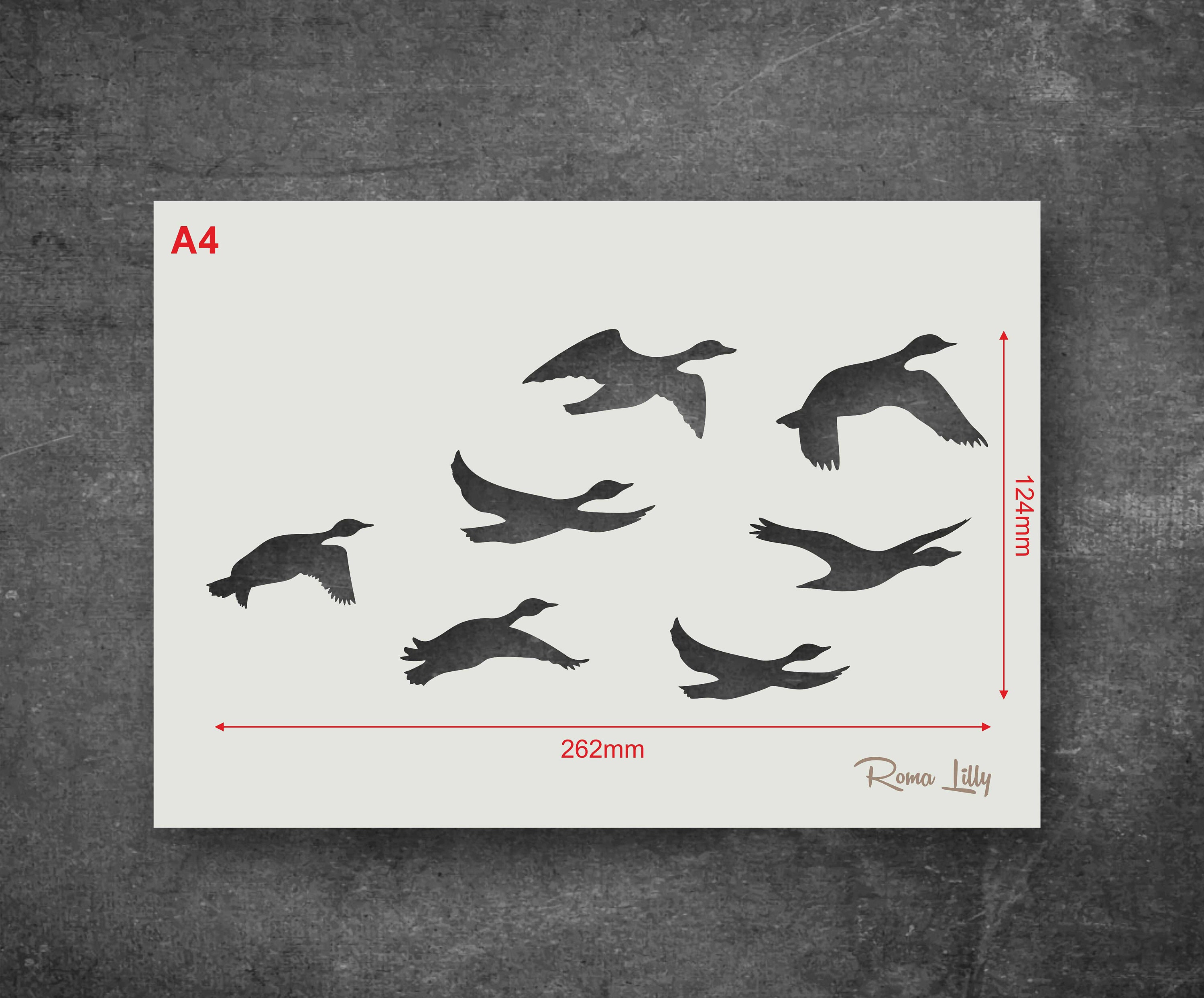 Pochoir Réutilisable « Canards Des Marais » Par Joanie - 6 Motifs, 9x12 Pouces