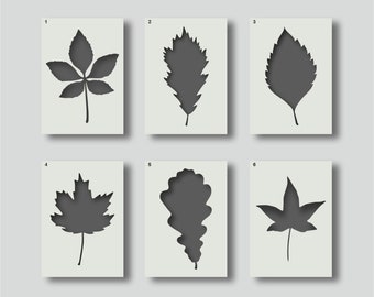 Autumn Leaf Stencils for painting. Various style and size options available, A6, A5, A4, A3, A2. Group 1