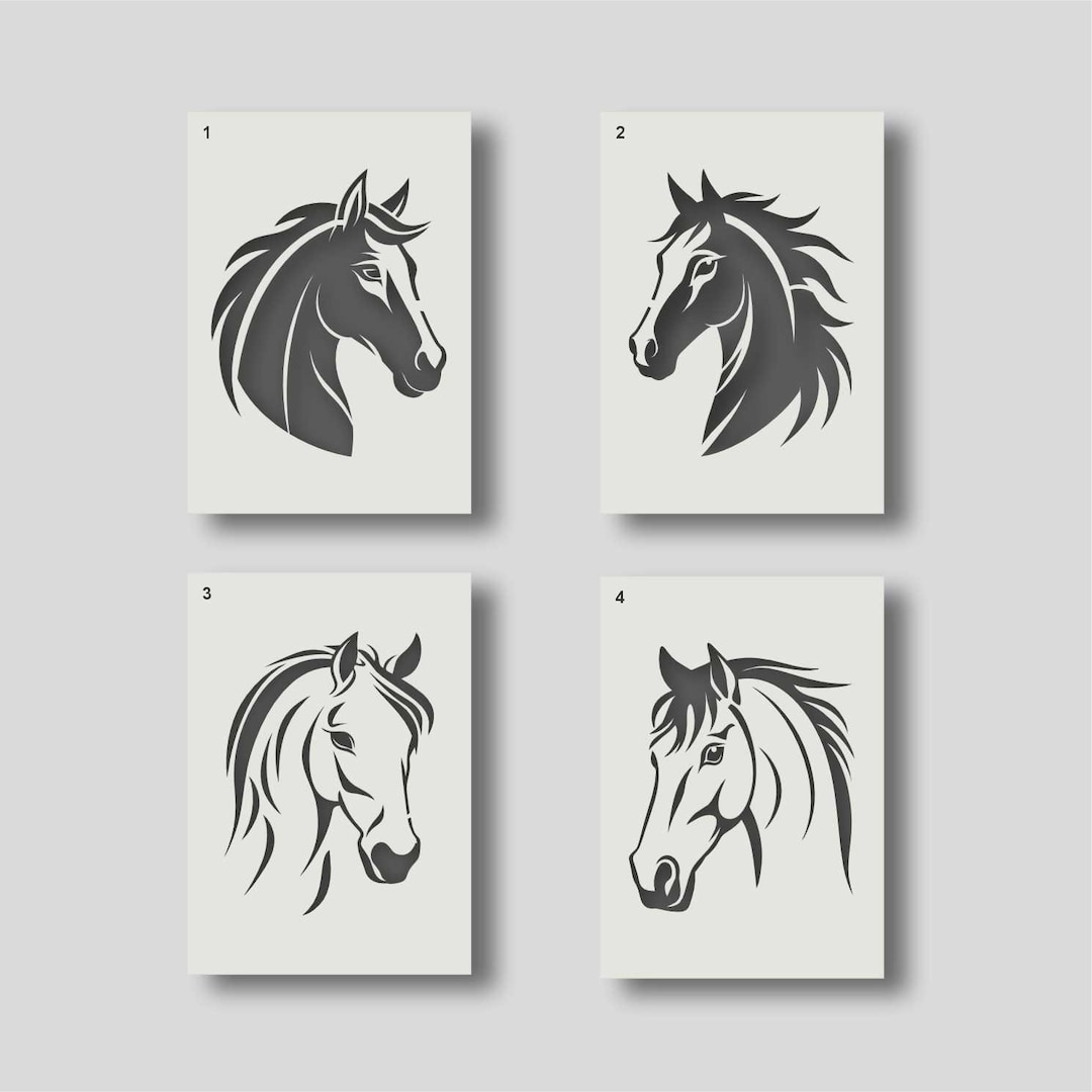 Horse Head Stencils - Reusable Stencils for Wall Art, Home Décor ...