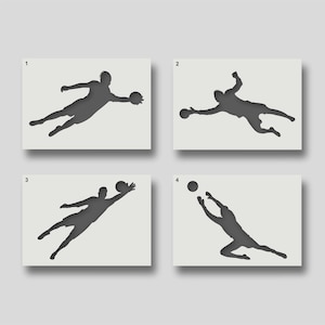 Goalkeeper Stencil: Football Player Reusable Art & Craft Stencil