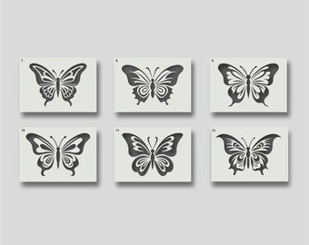 Reusable Butterfly Stencils for Wall Art, Home Décor, Painting, Art & Craft, Various Design And Size options, A6, A5, A4, A3, A2. Group 2