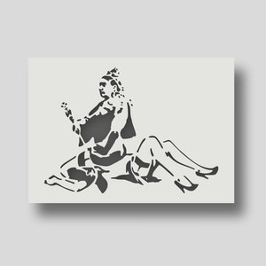 Banksy Queen Vic Stencil - Banksy home decor - Banksy Wall Art Stencil - Graffiti Art. Various size options available A6, A5, A4, A3, A2.