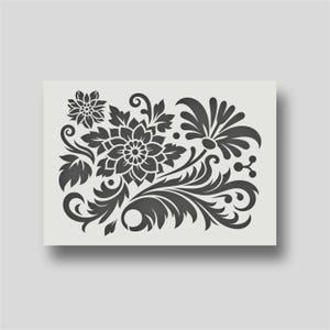 Reusable Flower Pattern Painting Stencil - Flower Stencil for Walls, Floors, Fabrics & Furniture - Home Decor Stencil. Various size options.