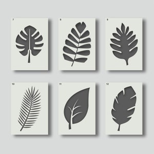 Reusable Palm Leaf Stencils for painting. Various style and size options available, A6, A5, A4, A3, A2. Group 2