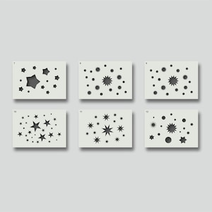 Star stencils for Wall Decor, Fabrics & Furniture, Home Decor, Arts and Crafts Stencils. Various design and size options available. Group 2