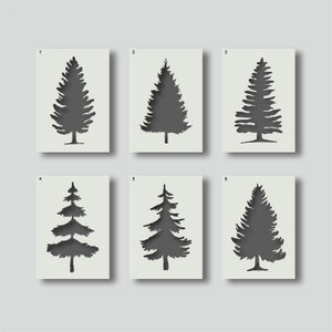Reusable Pine Tree Stencils: Wall Art & DIY Decor. Various design and size options. Group 1