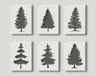 Pine Tree Stencils - Reusable Stencils for Wall Art, Home Décor, Painting, Art & Craft, Various design and size options available. Group 1