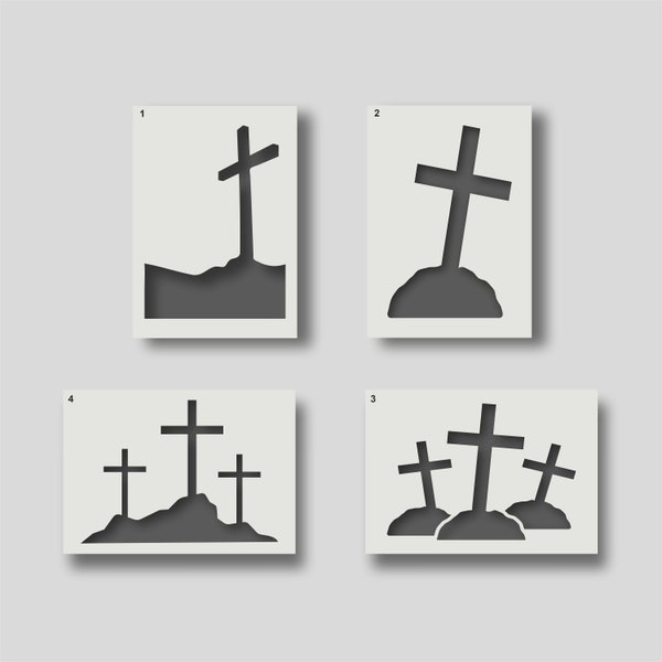 Reusable Cross Stencil for Wall Art, Crafts and DIY Projects, Stencil Painting. Various Design And Size options - A6, A5, A4, A3, A2 GROUP 1