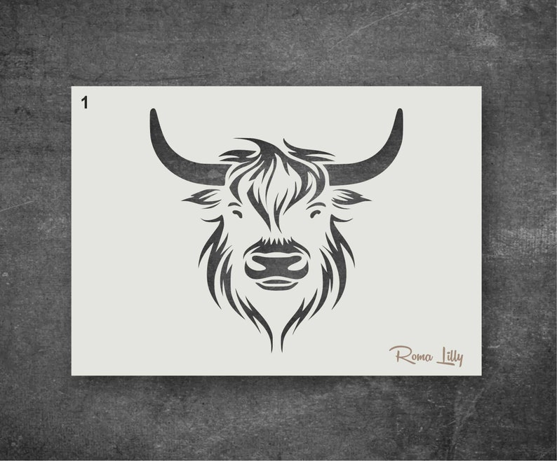 Highland Cow Stencils Reusable Stencils for Wall Art, Home Décor ...