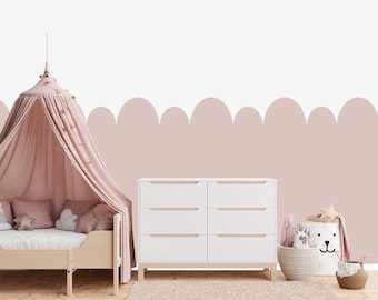 Distorted Scallop Border Wall Stencil: Nursery & Bedroom Decor