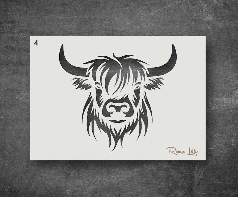 Highland Cow Stencils Reusable Stencils for Wall Art, Home Décor ...