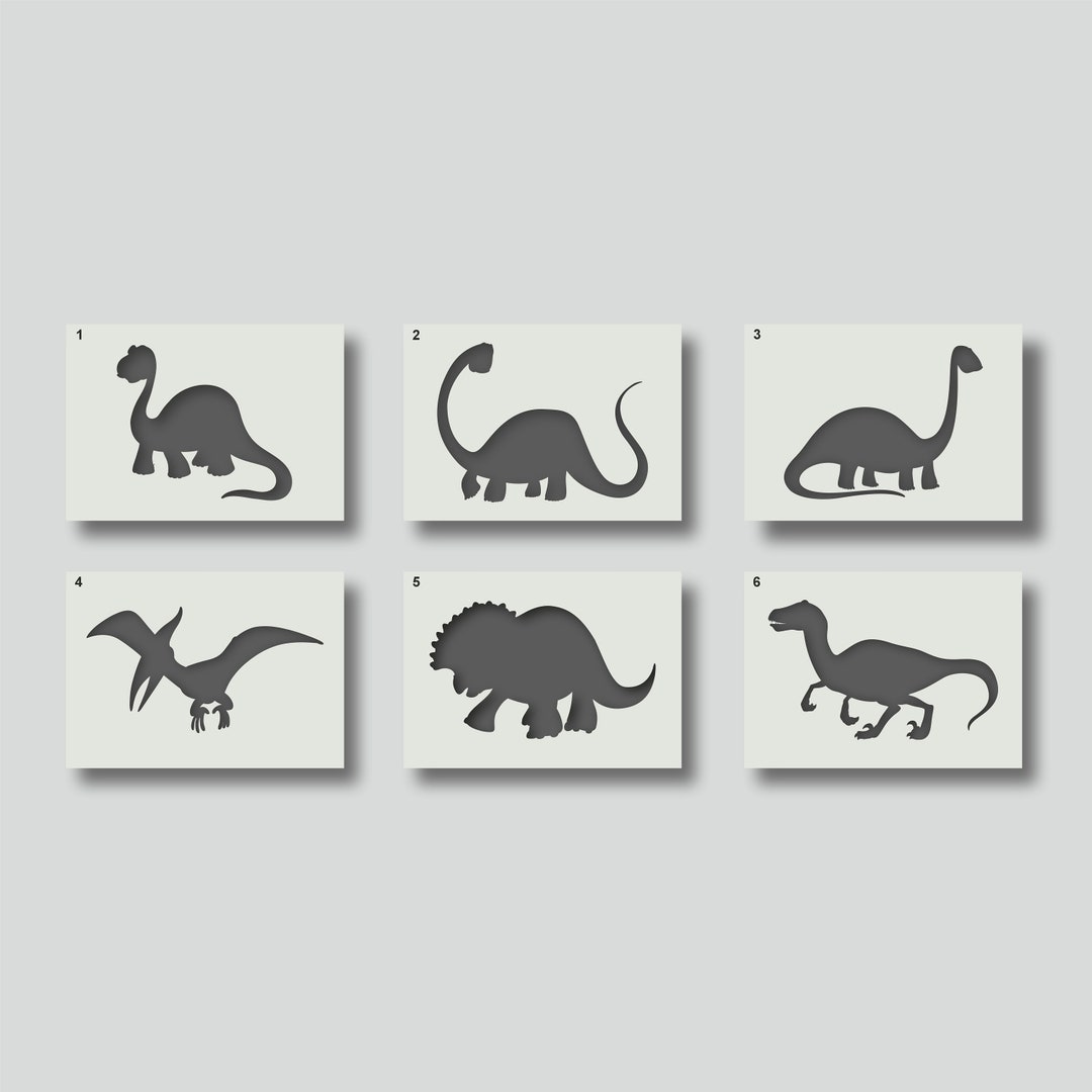 Dinosaur Stencils for Wall Art and Home Deco. Various Style and Size