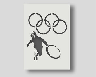 Banksy Ring Thief Stencil: Urban Wall Art, Home Decor