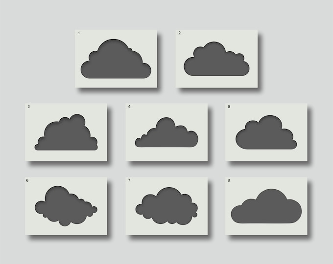 Fluffy Cloud Wall Stencil for Baby's Nursery or Kids Bedroom Painting ...