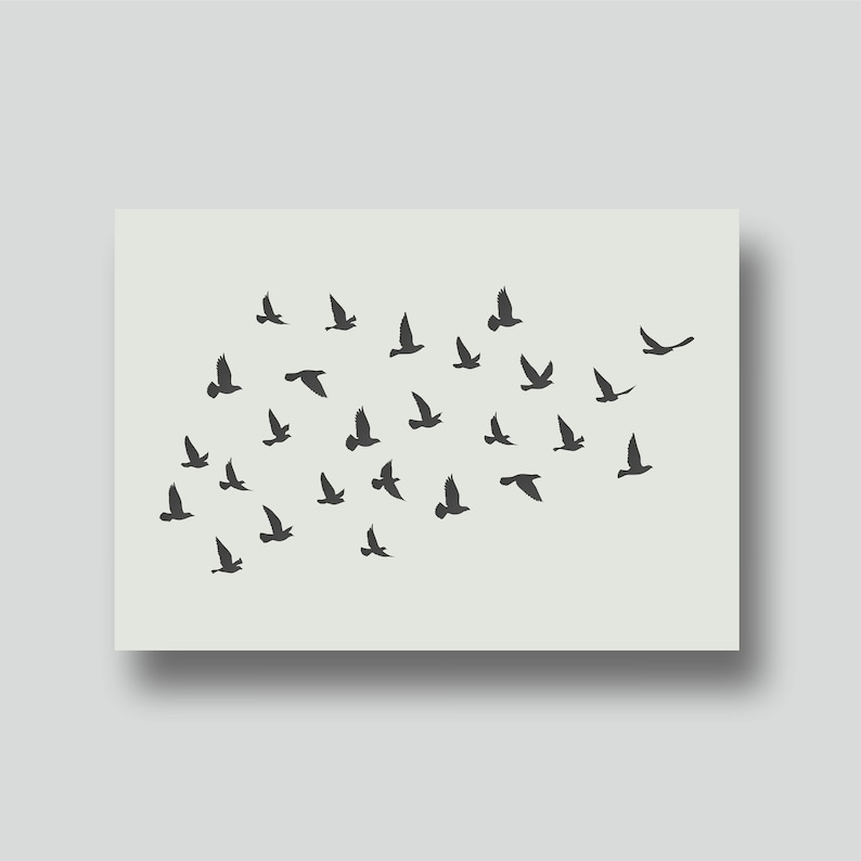 flock of birds stencil