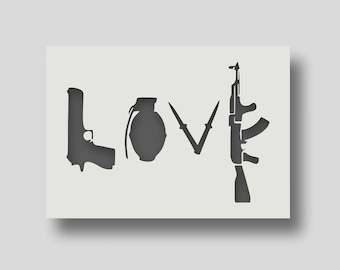 Banksy Love Stencil - Reusable Wall Art Decor
