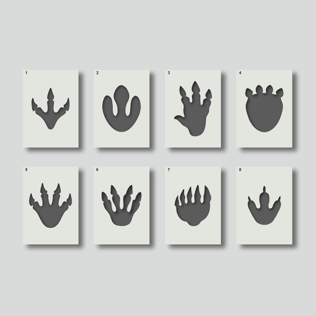 Dinosaur Footprint Stencils, Stencil for Kids Bedroom, Dinosaur Theme