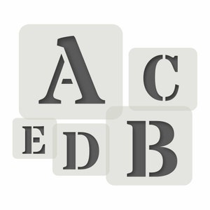 Reusable Individual Letter and Number Stencils. Custom name stencils. Various font and size options are available.