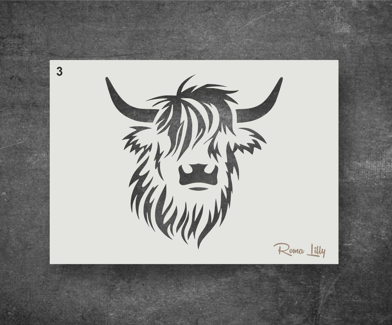 Highland Cow Stencils Reusable Stencils for Wall Art, Home Décor ...