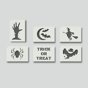 Halloween Stencils for, Home Decor, Painting, Art & Craft. Various style and size options available, A6, A5, A4, A3, A2. Group 1
