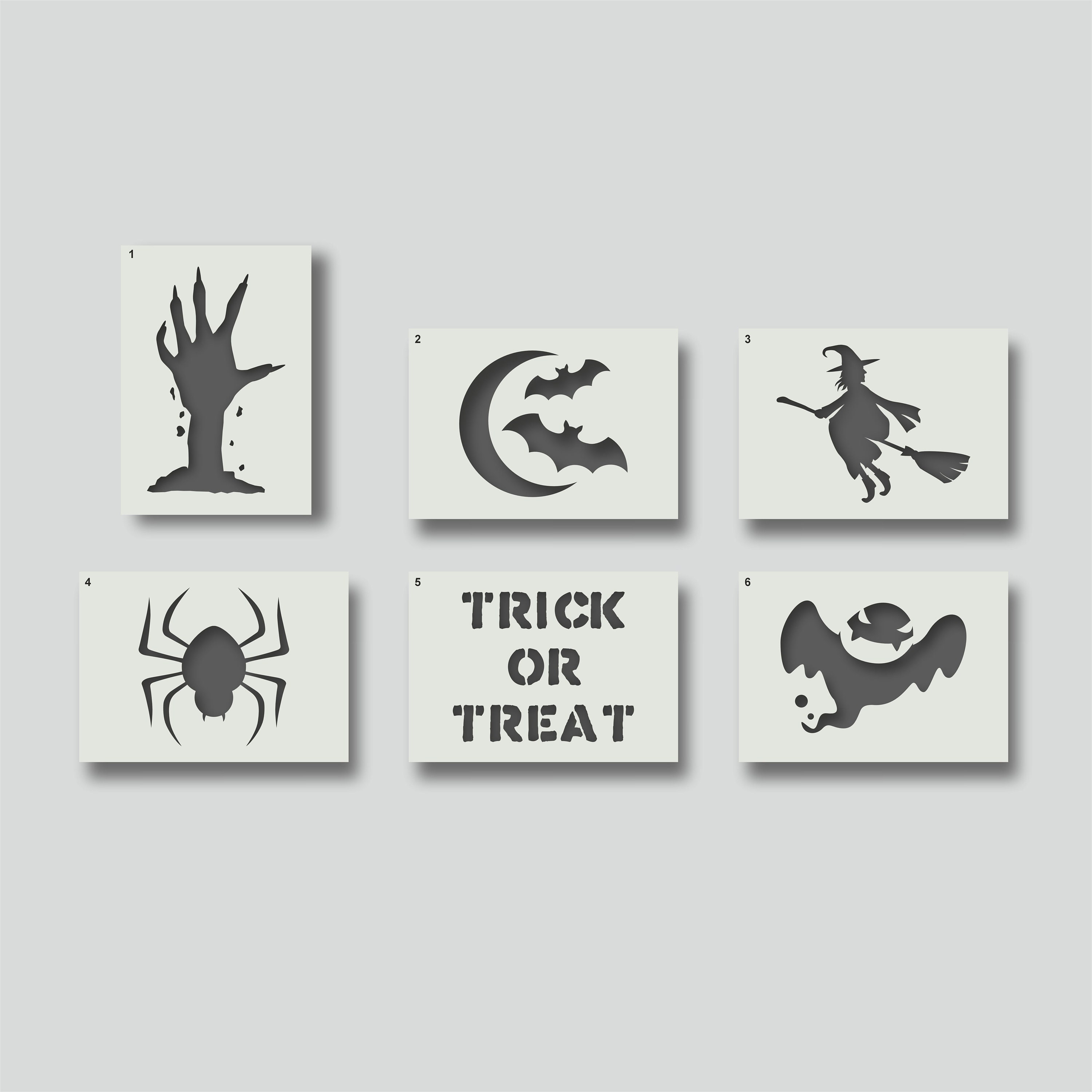 Halloween Stencils, Spooky Home Decor, Art & Craft (A6-A2). Group 1