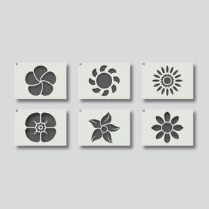 Petal Stencils for painting. Reusable home decor & DIY stencils. Various style and size options available. Group 3