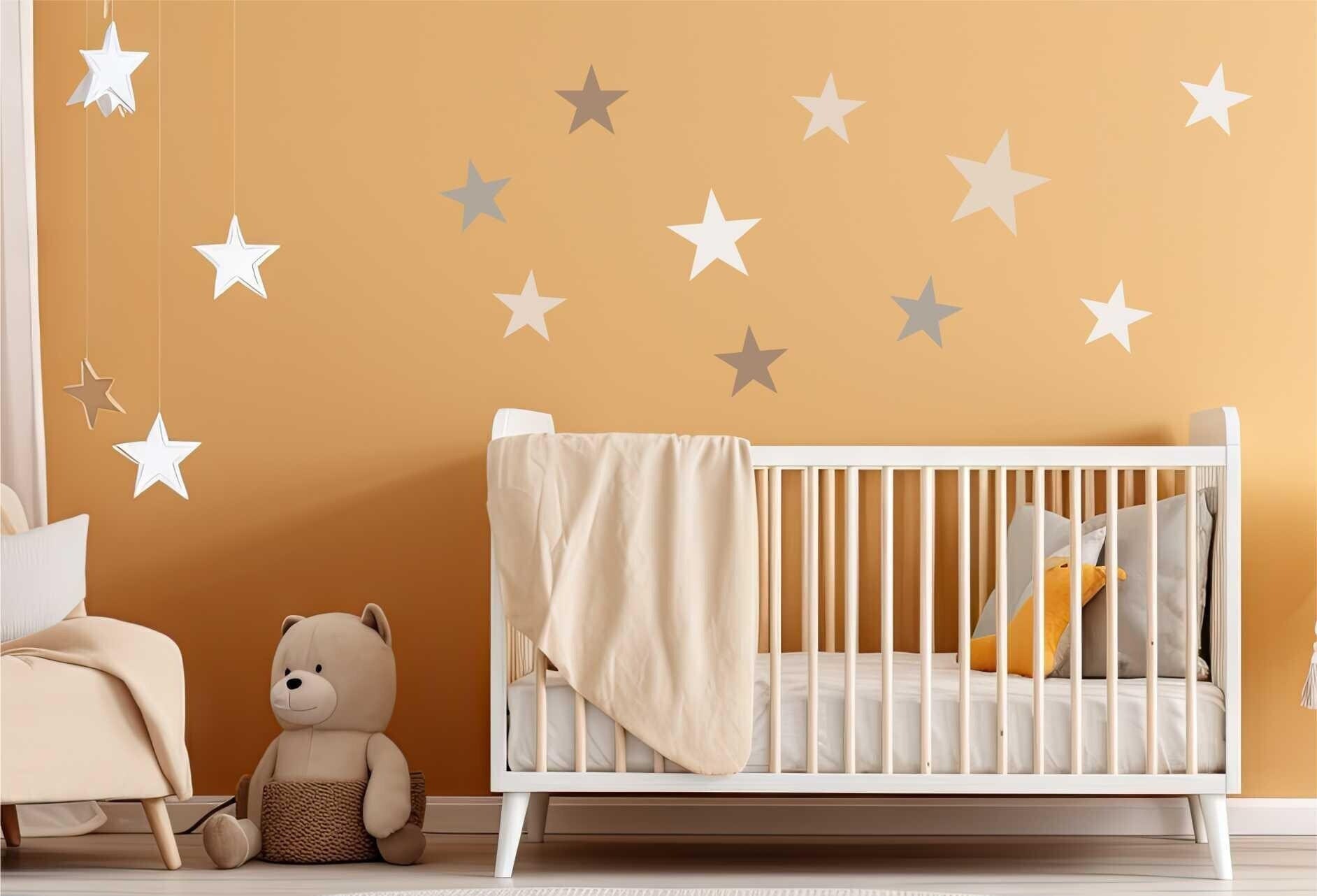 Star Stencils - Reusable stencils for wall art, home décor, painting, Nursery Walls, Fabrics, furniture. Various size options are available.