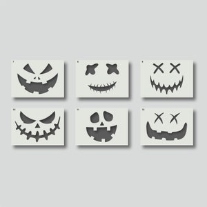 Pumpkin Face Stencils, Halloween Home Decor, Art & Craft (A6-A2). Group 2