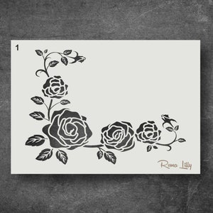 Reusable Rose Stencils, Floral Stencils for Walls, Arts & Crafts, Card ...