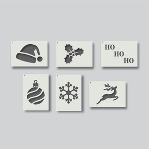 Stencil a tema natalizio per progetti di arte della parete, decorazioni per la casa, arte e artigianato. Varie opzioni di design e dimensioni disponibili A6, A5, A4, A3, A2