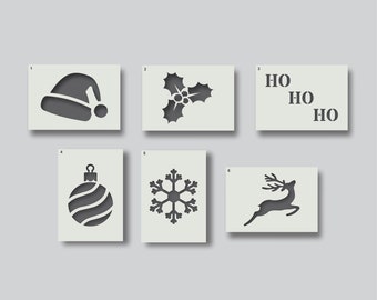 Christmas theme stencils for Wall Art, Home Decor, Art & Craft Stencil Projects. Various Design and size options available A6,A5,A4,A3,A2