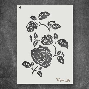 Reusable Rose Stencils, Floral Stencils for Walls, Arts & Crafts, Card ...