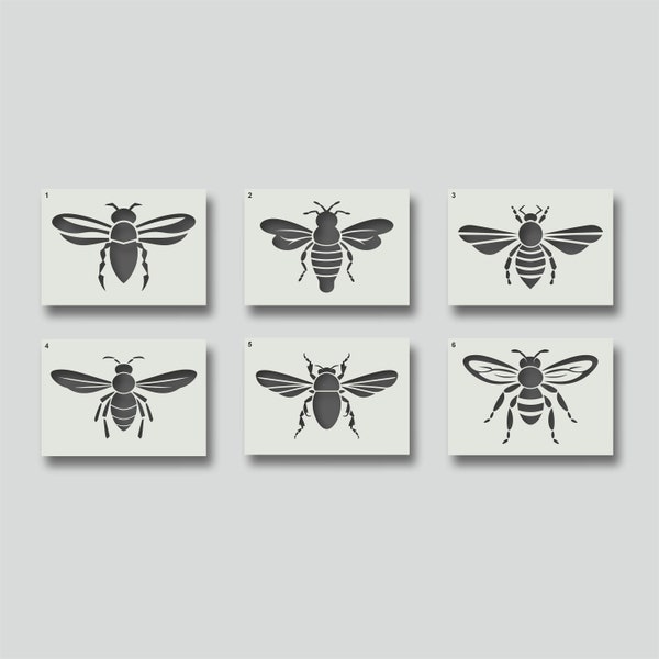 Bee Stencils - Bumble Bee. Reusable Stencils for Wall Art, Home Décor, Painting, Art & Craft. Various design and size options are available.