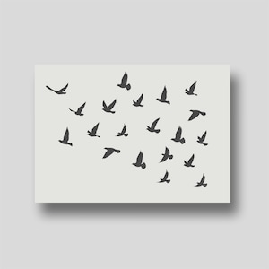 Flying Bird Stencils - Reusable Decorative Stencils for Wall Art, Home Décor, and Arts & Crafts. Various size options A6, A5, A4, A3, A2