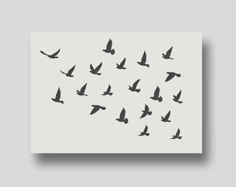 Flying Bird Stencils - Reusable Decorative Stencils for Wall Art, Home Décor, and Arts & Crafts. Various size options A6, A5, A4, A3, A2