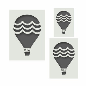 Hot Air Balloon Stencils, Hot Air Balloon 3 piece stencil kit, Reusable stencils for Wall Art, Kids bedroom Home Décor, Art & Craft. Group 2