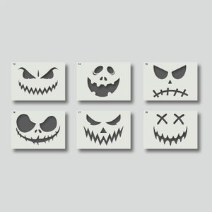 Halloween Pumpkin Face Stencils: Spooky Home Decor, Art & Craft. Group 3