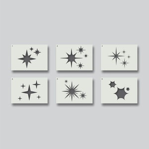 Star stencils for Nursery Walls, Fabrics & Furniture, Home Decor and Craft Stencils. Various design and size options available. Group 1