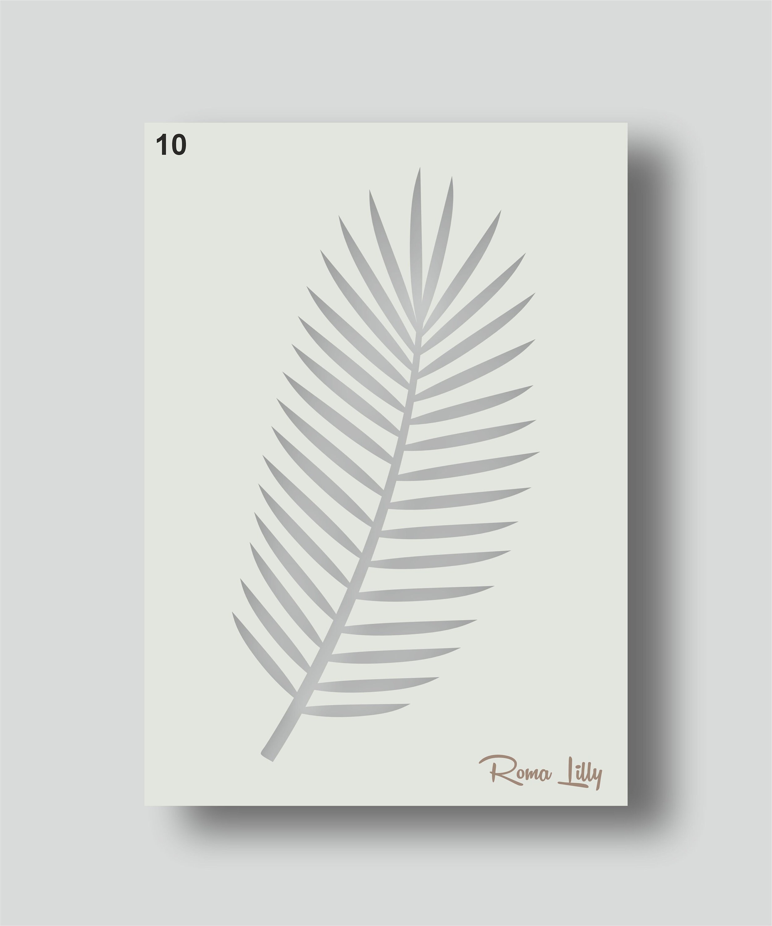 Stencil Da Parete A Forma Di Foglia Di Palma Grande 40x45 Cm – Riutilizzabile In Plastica Flessibile, Per Pittura Su Muro, Mobili, Piastrelle E Tessuti