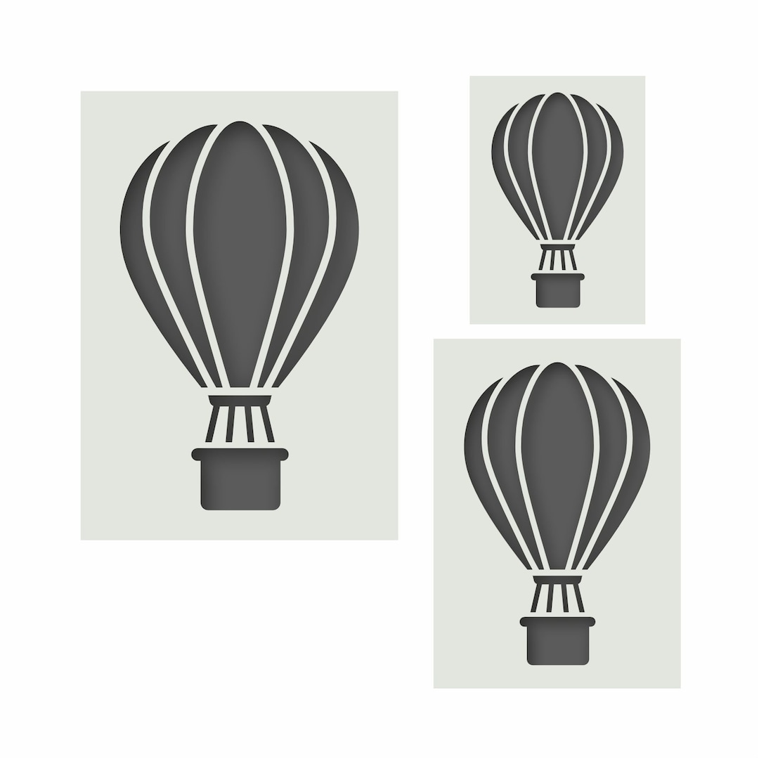 Hot Air Balloon Stencils, Hot Air Balloon 3 Piece Stencil Kit, Reusable ...