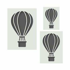 Hot Air Balloon Stencils, Hot Air Balloon 3 piece stencil kit, Reusable stencils for Wall Art, Kids bedroom Home Décor, Art & Craft. Group 1