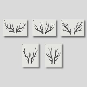 Stencil di corna di renna per la creazione di biglietti, decorazioni natalizie, decorazioni per la casa, pittura. Disponibili diverse opzioni di design e dimensioni