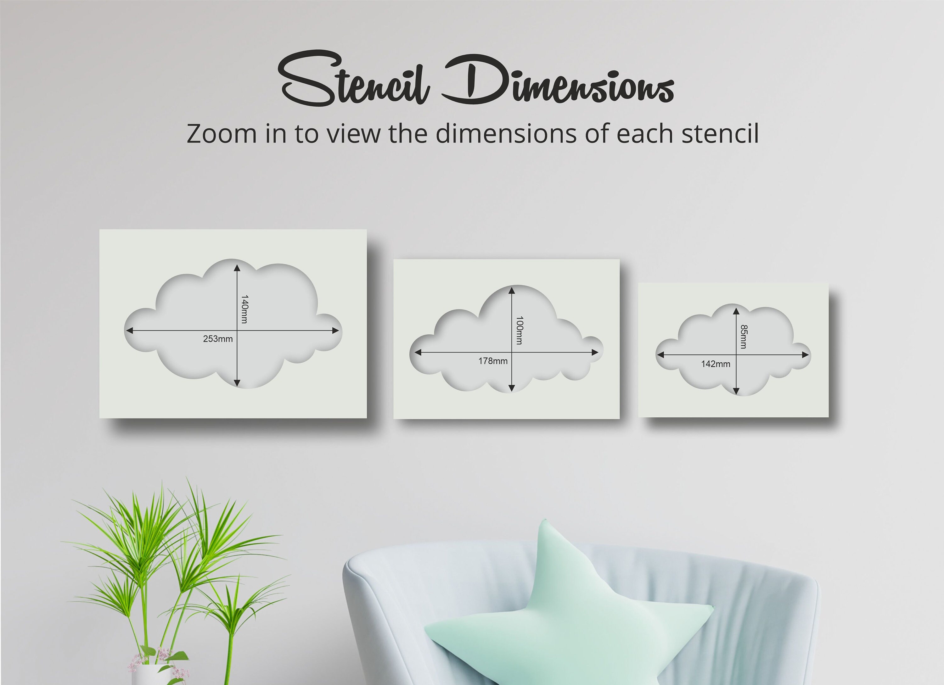 Cloud room decor: a stencil kit.