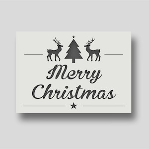 Estêncil de decoração de Feliz Natal para cartões, arte de parede, decoração de casa, artesanato natalino. Diversas opções de design e tamanho.
