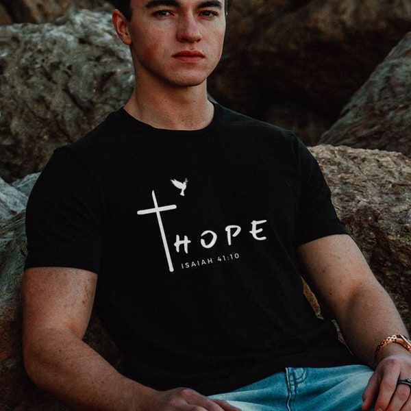 Christian T-shirt | Hope | Cross and Dove  | Bible Verse | Religious tee | Faith-based | Inspirational | Comforting | Encouraging