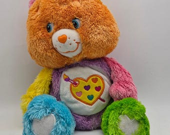 Vintage Care Bears Fluffy & Floppy Work of Heart pluche beer uit 2005, 33 cm