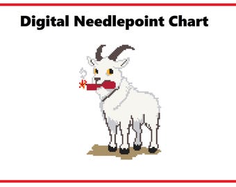 Big Thunder Goat | Needlepoint Canvas or Counted Cross Stitch Pattern Download