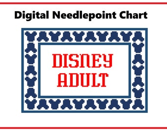 Theme Park Fan | Needlepoint Canvas or Counted Cross Stitch Pattern Download