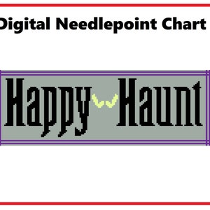 Happy Haunt Haunted Mansion | Needlepoint Canvas or Counted Cross Stitch Pattern Download