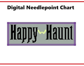 Happy Haunt Haunted Mansion | Needlepoint Canvas or Counted Cross Stitch Pattern Download